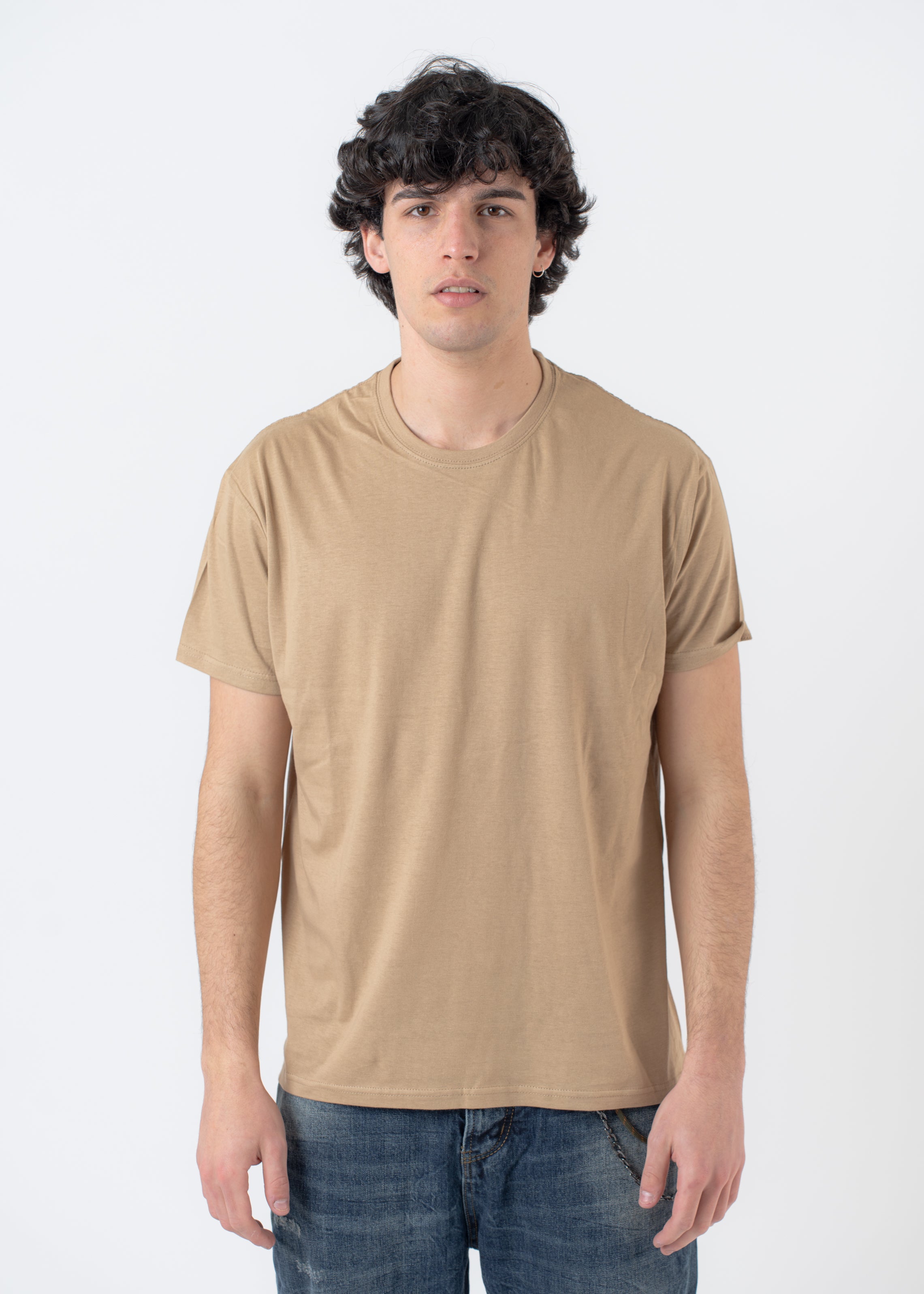 T-Shirt In Cotone Tinta Unita