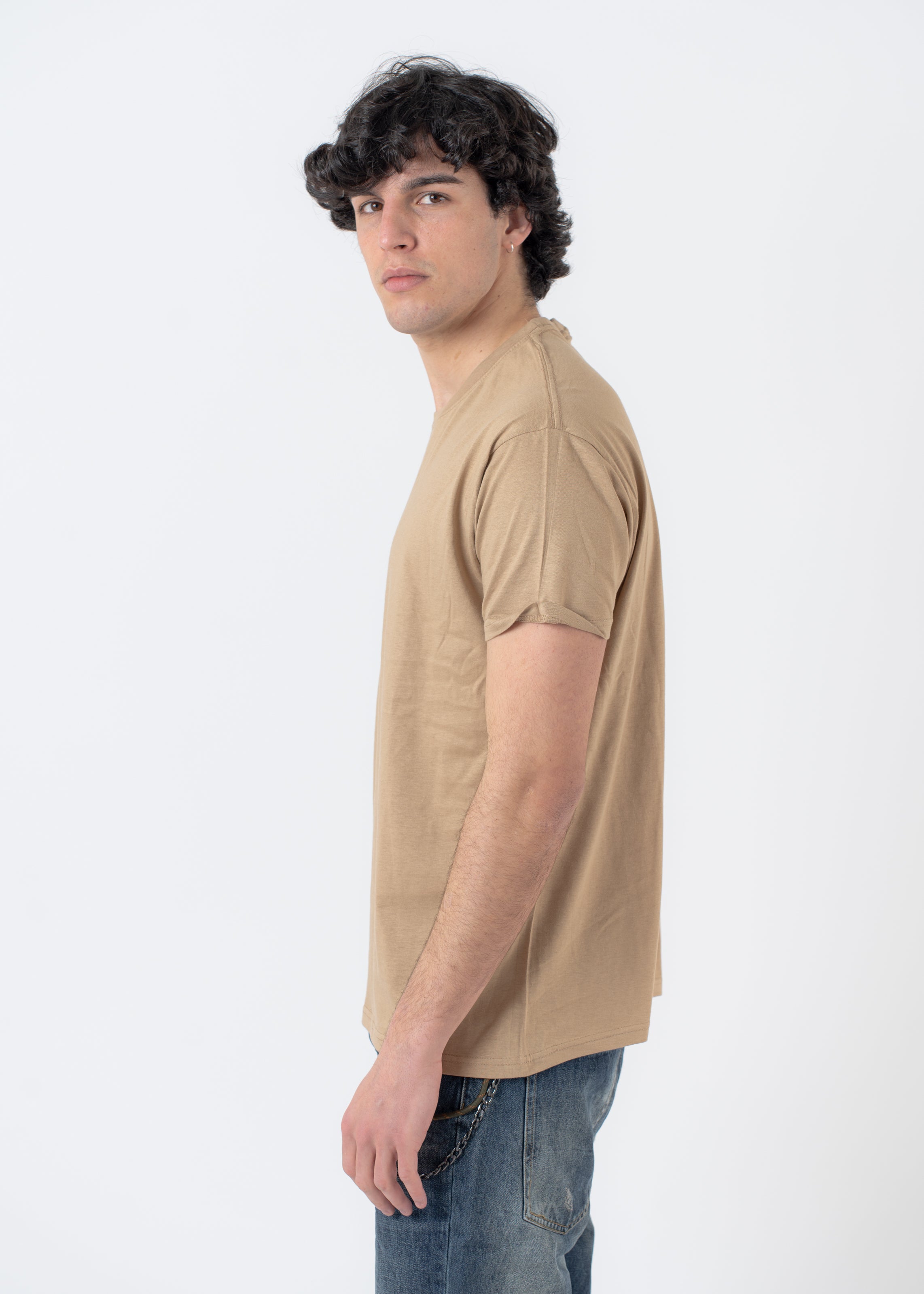 T-Shirt In Cotone Tinta Unita