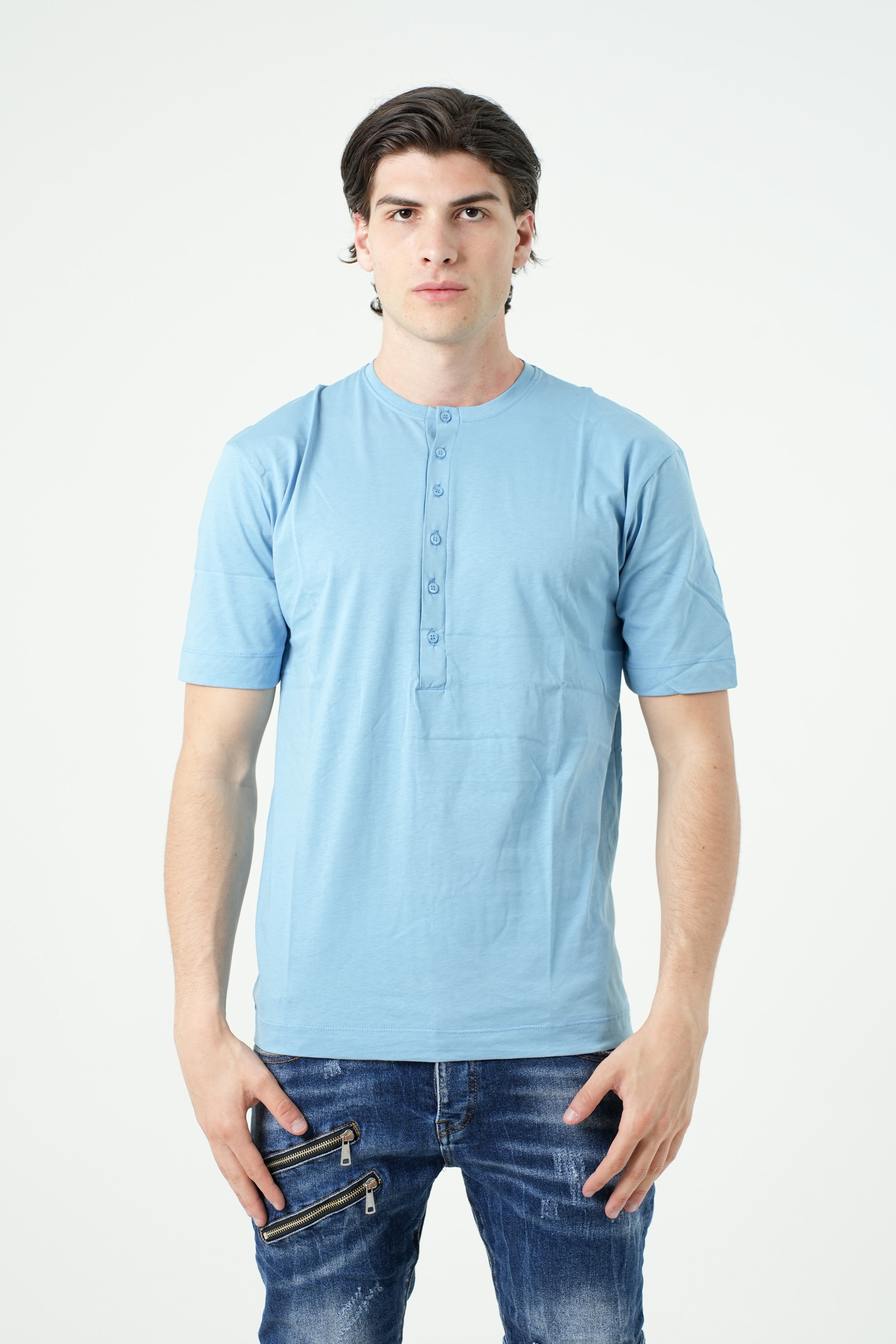 T-Shirt in Cotone Modello Serafino