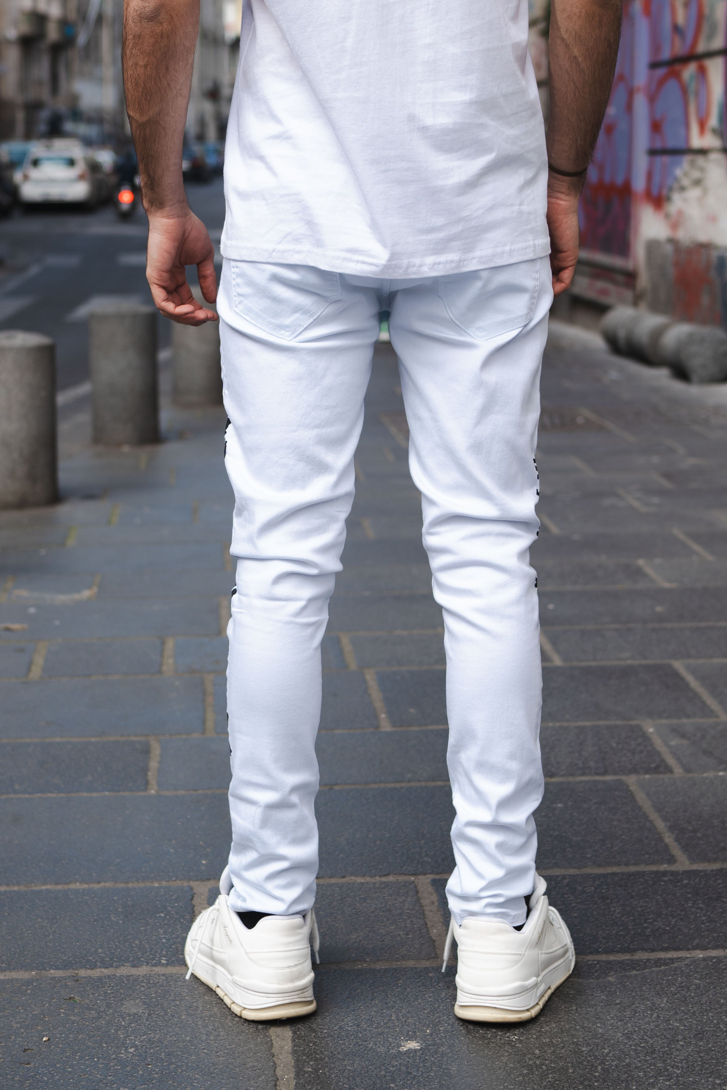 Jeans Bianco con stampa